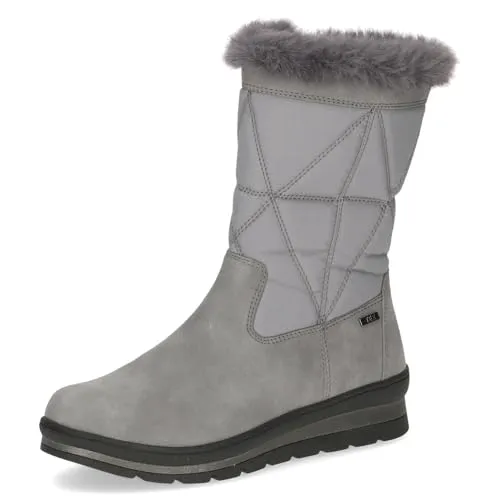 CAPRICE Damen Winterstiefel Vegan Wasserabweisend, Grau (Grey Comb), 41 EU - Wanderschuhe mit Tex-Funktion für Wasser- und Kälteabwehr, ideal für kalte Wintertage und Outdoor-Abenteuer, 100% vegan und komfortable G-Weite für optimale Passform.