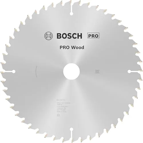 Bosch Optiline Wood 2608641202 Kreissägeblatt 260mm - Kreissägeblatt für präzise Holzschnitte mit 48 Carbide-Zähnen. Hohe Qualität, geräuschdämpfend und hitzearm. Ideal für handgeführte, Kapp- und Tischsägen.