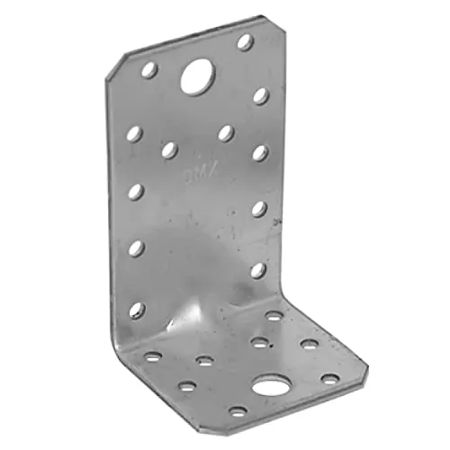 Gedotec Schwerlast Winkelverbinder mit Sicke 90° Eurocode-Bohrungen | 1 Stk Winkeleisen - 90x50x55 mm | Pfostenträger mit Rippe Anschraub-Winkel | Metall Winkel Metallwinkel 90 Grad Winkel Metall