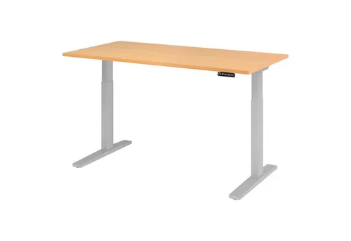 Bümö Elektrisch Höhenverstellbarer Schreibtisch Xmka 160x80 cm Buche - Flexibler 160x80 cm Schreibtisch mit stufenloser Höhenverstellung von 70-120 cm. Ideal für ergonomisches Arbeiten, mit Memoryfunktion für individuelle Einstellungen und stabiler Bauweise für jeden Einsatz.