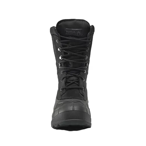 Kamik Herren Nation Plus Schneestiefel, Schwarz (Black BLK), 45 EU - Herren-Stiefel mit wasserabweisendem Spaltleder und herausnehmbarem Innenschuh für optimale Wärme und Komfort bei kaltem Wetter.