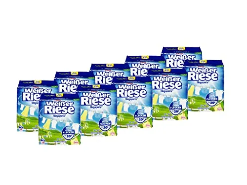 Weißer Riese Universal Megaperls Vollwaschmittel 190 WL (10 x 19 Waschladungen), Waschmittel für weiße Wäsche, wirkt extra stark gegen Flecken bei 20–95 °C, 100% recycelbares Plastik