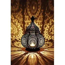 Indisches Windlicht Lamis Schwarz in schwarz von Marrakesch Orient & Mediterran Interior