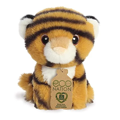 Aurora, 35066, Eco Nation Mini Tiger, 13cm, Plüsch, Mehrfarbig