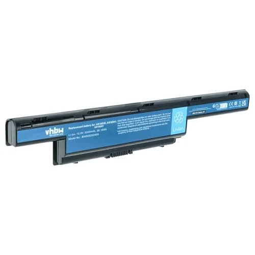 vhbw Akku kompatibel mit Packard Bell EasyNote LM81, LM82, LM83, LM85, LM86, LM87, LM94 Notebook (5200mAh, 10,8V, Li-Polymer)