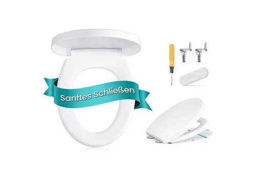 SONGMICS WC-Sitz mit Absenkautomatik und Griff, langlebig und pflegeleicht