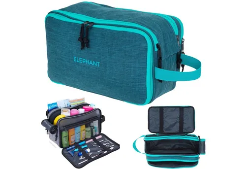 ELEPHANT Kulturbeutel Travel - Wasserabweisende Kosmetiktasche für Reisen - Kulturbeutel mit 3 Hauptfächern, ideal für Reisen und Sauna. Aus wasserabweisendem Material, handgepäcktauglich und pflegeleicht.