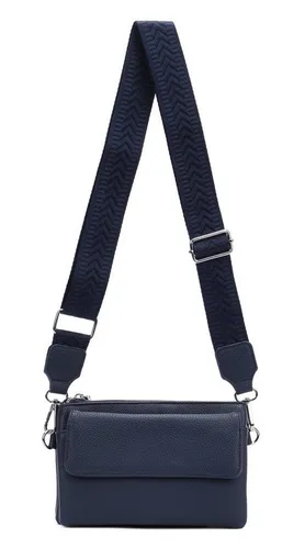 ITALYSHOP24 Damen Geldbörse Umhängetasche DunkelblauV1 - Stylische Geldbörse und CrossBody Umhängetasche in DunkelblauV1, ideal für Reisen mit praktischem Handyfach und sportlichem Design.
