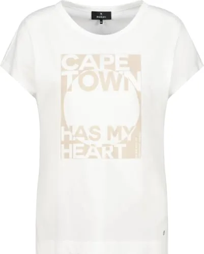 Monari Kurzarmhemd T-Shirt - Stylisches Kurzarmhemd aus hochwertiger Baumwolle mit Modal, verziert mit funkelnden Strasssteinen und dem ansprechenden Schriftzug 'Cape Town has my heart'.