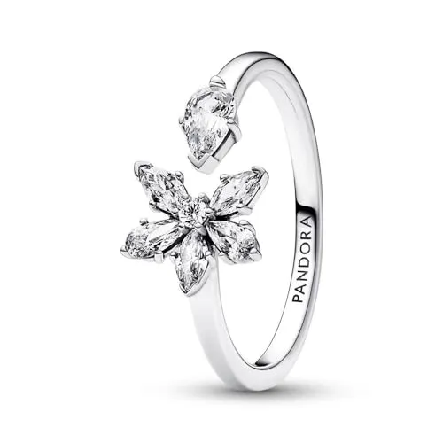 PANDORA Sparkling Herbarium Cluster Open Ring 192611C01-60 - Eleganter Damenring aus Sterling Silber mit funkelnden Cubic Zirconia, perfekt für besondere Anlässe oder als stilvolles Accessoire.