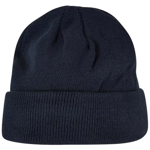 Build Your Brand Unisex-Adult Heavy Knit Beanie Hat, Navy, Einheitsgröße
