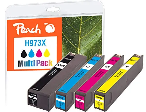Peach 319972 - Kompatible Tinte für HP PageWide Pro 450 Series - Druckerpatronen & Tinte, hochwertige Pigmenttinte in Schwarz, Cyan, Magenta und Gelb für brillante Ausdrucke und lange Haltbarkeit.