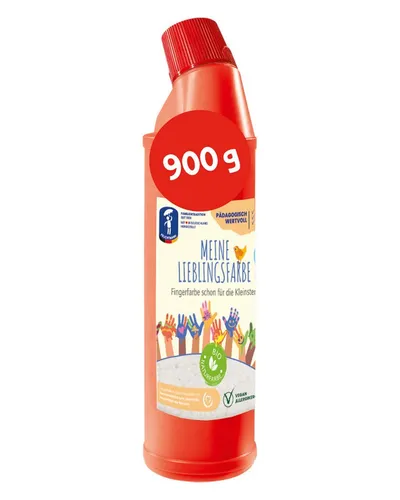 Feuchtmann Fingerfarbe MEINE LIEBLINGSFARBE Edu Bottle 900g, cremige Fingerfarbe Einzelflasche sichere Naturfarbe auf Wasserbasis