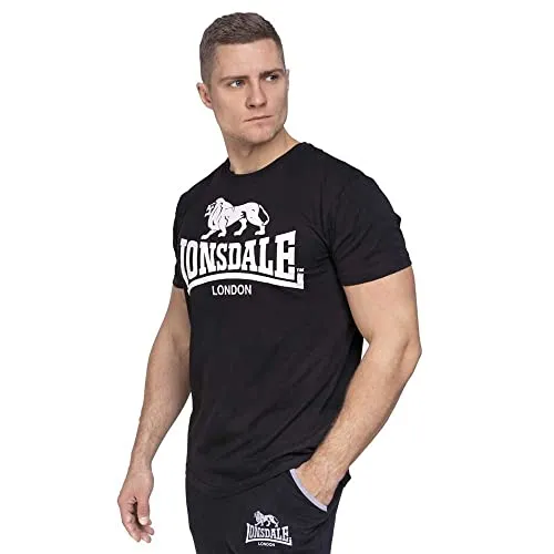Lonsdale Herren Logo T-Shirt, Schwarz, 4XL