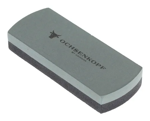 OCHSENKOPF Schleif- und Abziehstein für Äxte und Beile - Messerschärfer aus Silicium-Carbid, ideal für flache Schneiden. Der kombinierte Stein sorgt für präzise Schärfergebnisse und verlängert die Lebensdauer Ihrer Werkzeuge.