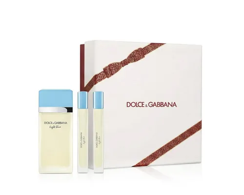 Dolce&Gabbana Light Blue Eau de Toilette Set für Frauen - Entdecken Sie das exklusive Eau de Toilette Set mit 50 ml und zwei praktischen 10 ml Sprays. Ideal für unterwegs und perfekt für jeden Anlass.