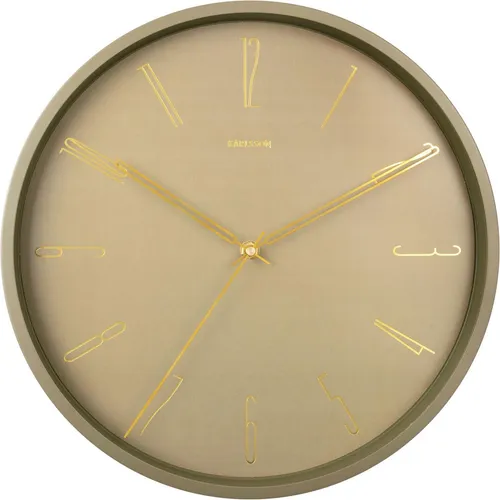 Karlsson Wanduhr Belle, Grün, Gold, Metall in grün von Karlsson