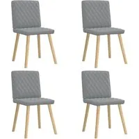 vidaXL Esszimmerstühle 4 Stk. Hellgrau Stoff - Elegantes Design - Esszimmerstühle aus weichem Polyester mit robustem Gestell, ideal für stilvolle und bequeme Sitzgelegenheiten in Ihrem Zuhause.