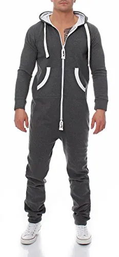 Herren Jumpsuit Farbauswahl Jogging Anzug Trainingsanzug Einteiler Overall
