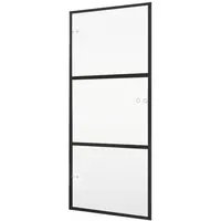 inova Glastür 834 x 1972 mm Klarglas Schwarz mit Studio Glastürbeschlag