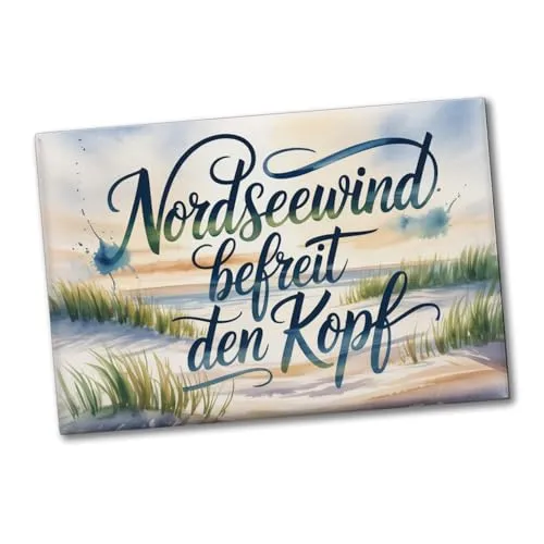 Nordsee Aquarell Souvenir Souvenir Magnet Nordseewind lustiger Souvenir Magnet mit maritimen Flair für Nordseefans