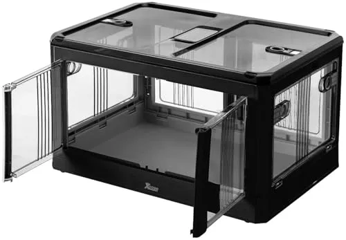 Xcase Camping Boxen: Faltbare Rollbox mit Deckel und Türen, 85 Liter, schwarz (Stauboxen, Aufbewahrungsboxen mit Deckel, Schuhregal)