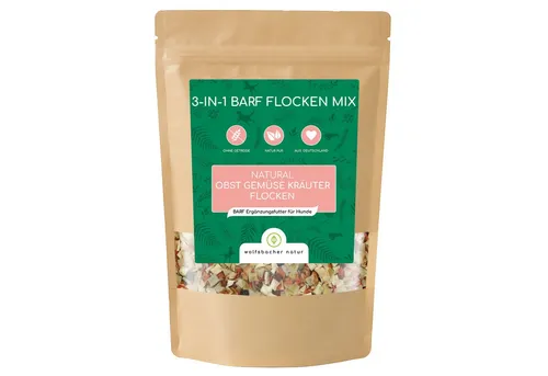 Wolfsbacher Natur Obst Gemüse Kräuter Flocken für Hunde, für: Hund