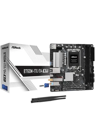 ASRock Asro B760M-ITX D4 WiFi B760 - Mainboard für Intel Core Prozessoren der 12., 13. und 14. Generation, mit schneller DDR4 5333MHz Unterstützung und vielseitigen Grafikausgaben