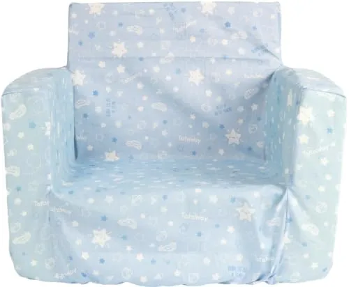 Tataway Blauer Sessel Kinder | Kindersessel für Schlafzimmer und Zuhause | Kompakter und Leichter Sitz mit farbenfrohem Design zum Entspannen, Spielen und Lesen