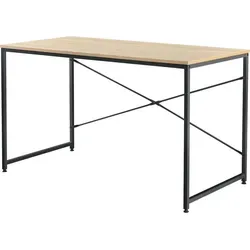[en.casa] Schreibtisch 'Røros' 120x60cm - Eiche-Optik für Kinder - Robuster Kinderschreibtisch in edler Eiche-Optik, ideal für das Home Office oder das Kinderzimmer. Pflegeleicht und mit stabilem Metallgestell für langanhaltende Nutzung.