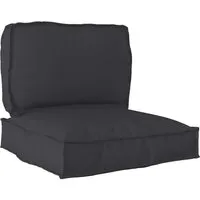 vidaXL 2-teilige Palettenkissen Set Schwarz - Elegantes 2-teilige Kissen Set aus wasserabweisendem Oxford-Gewebe. Ideal für drinnen und draußen, sorgt es für Komfort und Stil in jedem Raum. Die leichte Polyesterfüllung bietet bequeme Unterstützung.