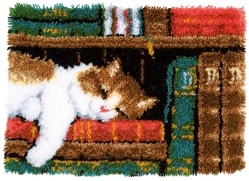 VERVACO Knüpfteppich Set DIY für Anfänger – Katze - KOMPLETTES HANDARBEIT SET für kreative Köpfe: Enthält alles für den Einstieg in die Knüpftechnik. Hochwertige Materialien und einfache Anleitung machen das Basteln zum Vergnügen. Gestalte deinen eigenen Teppich und bringe Farbe in dein Zuhause!