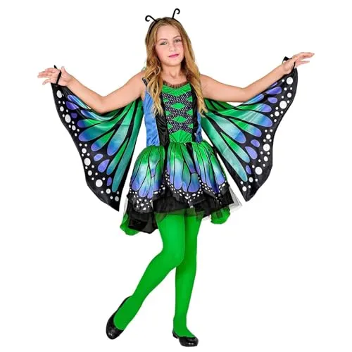 W WIDMANN MILANO Kinderkostüm Schmetterling - Faszinierendes Schmetterlingskostüm für Kinder mit Tutu, Flügeln und Haarreif, ideal für Fasching und Karneval. Größe 116 cm, perfekt für 4- bis 5-Jährige.
