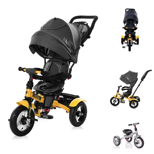 Lorelli Tricycle Neo 4 in 1 - Flexibles Dreirad mit Luftreifen - Dreirad mit drehbarem Sitz und verstellbarer Rückenlehne, ideal für Kinder ab 18 Monaten. Genießen Sie Spaziergänge mit Blickkontakt und maximalem Komfort.