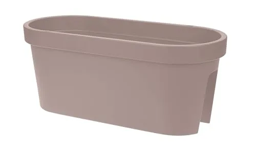 mucHome Geländer Balkonkasten 60x26x25 cm – Blumenkasten Pflanzkasten Blumentopf - Blumenkübel für Balkon & Terrasse (Beige)