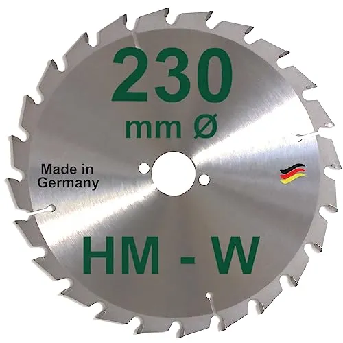 HM Sägeblatt 230 x 30 mm Zähne 24 W Kreissägeblatt Hartmetall 230mm Ersatzsägeblatt für AEG/Atlas Copco/Bosch/Festo/Haffner/Holzer-Her/Scheer Handkreissäge Kreissäge