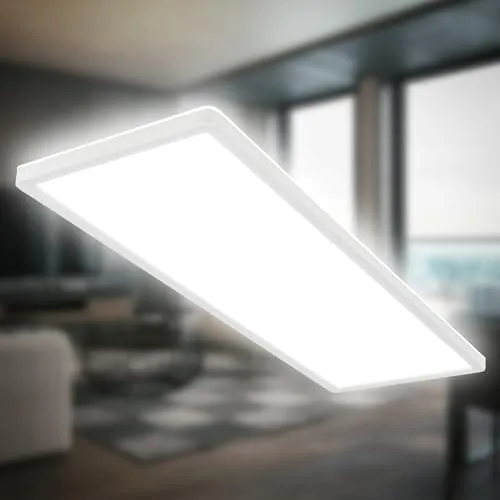 B.K.Licht LED Deckenlampe 58x20x3 cm - Moderne Lampen für Wohnzimmer, Schlafzimmer und Küche mit 22W LED, 3000 Lumen und indirektem Licht für eine stilvolle Atmosphäre.