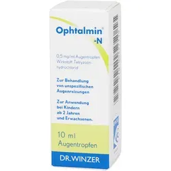 Ophtalmin N Augentropfen 10 ml - Linderung bei Augenreizungen - Arzneimittel zur Linderung von Augenreizungen durch Umwelteinflüsse wie Rauch, Wind und Licht. Ideal für empfindliche Augen.