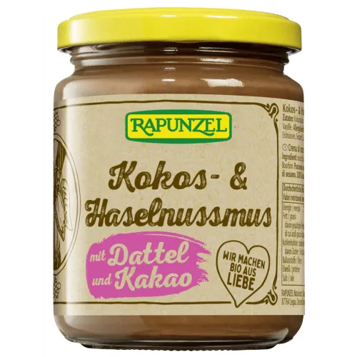 Kokos- & Haselnussmus mit Dattel bio (250g) von Rapunzel