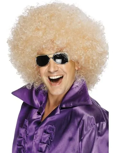Smiffys Afro Perücke, Super-groß, Blond Halloween