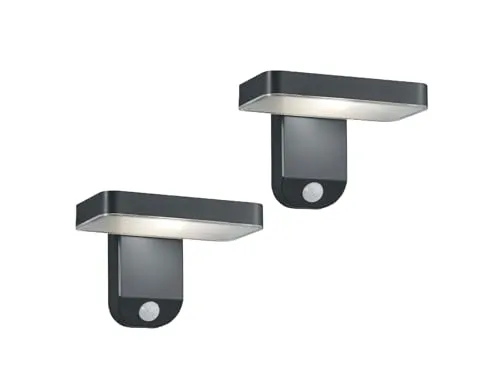 2er-Set LED Solar Außenwandleuchten mit Bewegungsmelder - Breite 18cm - Lampen mit Bewegungsmelder für automatische Beleuchtung, ideal für Sicherheit und Komfort im Außenbereich.