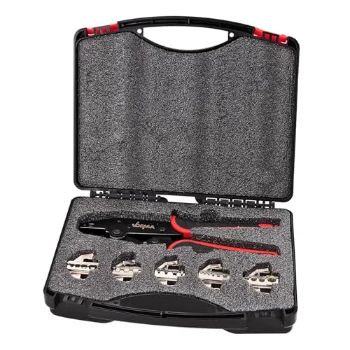 Crimpzangensatz mit 5 Paar Backen - Ader Endhülsen Zange Set - Zangen, vielseitiges Crimpzangensatz für präzises Crimpen von Aderendhülsen, ideal für Heimwerker und Profis.