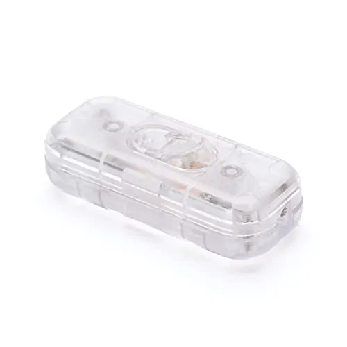 ORION LIGHTSTYLE Zwischenschalter Schnurschalter Kabel Schalter EIN/AUS Gehäuse Wippschalter 2A für Stehlampen, Tischlampen, 1 Stück (Transparent)