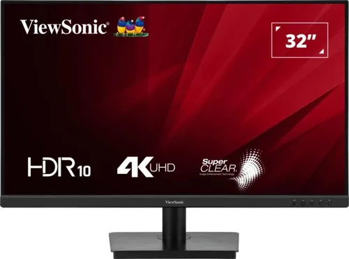 ViewSonic VA3208-4K-HD 32 Zoll Monitor - 4K UHD Monitor mit HDR10, SuperClear VA-Panel für exzellente Farben und Kontrast, moderne Anschlussmöglichkeiten und Eye ProTech-Technologie für Augenschutz.
