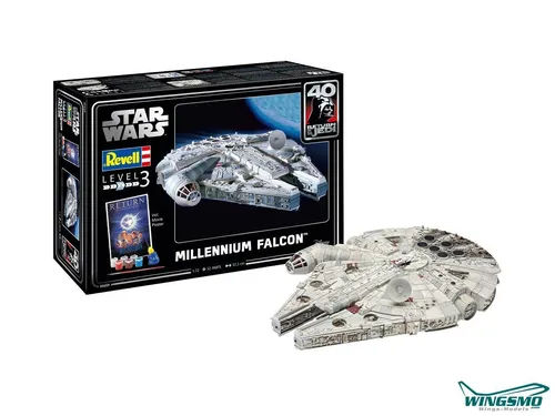 Revell 05659 Star Wars Millennium Falcon Bausatz 1:72 - Modellbausatz für Star Wars Fans: Baue den legendären Millennium Falcon im Maßstab 1:72 mit 52 detailgetreuen Teilen und beeindruckender Länge von 375mm.