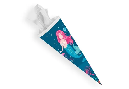 itenga Schultüte itenga Schultüte Zuckertüte 70cm rund Meerjungfrau