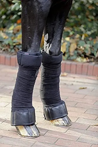 Kerbl Bundagier-Pad Schwarz, 90cm x 45cm, 10 Stück - Weich gepolsterte Bundagierunterlagen aus atmungsaktivem Material, ideal zum Schutz der Pferdebeine. Maschinenwaschbar bei 30°C und mehrfach verwendbar für nachhaltigen Einsatz.
