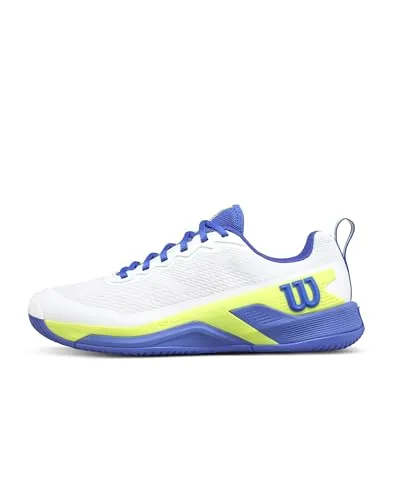 Wilson Herren Rush Pro 4.5 Tennisschuhe – Allcourtschuh Weiß-Blau EU 44 - Robuste Allcourt-Schuhe mit optimaler Dämpfung und hervorragendem Grip für ambitionierte Spieler. Ideal für den täglichen Einsatz auf dem Platz.