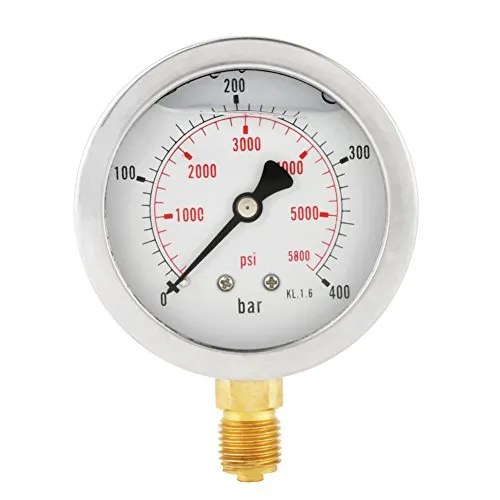 0-400BAR 0-5800PSI G1 / 4 63mm Messuhr Hydraulische Manometer Hohe Präzision MEHRWEG VERPACKUNG socialme-eu