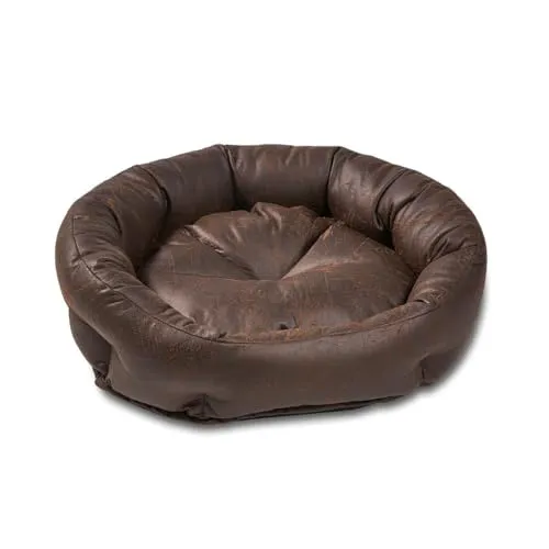 Wolters Tierbett Vintage Hundekörbchen 75 cm - Hochwertiges Hundebett aus braunem Polyester, komplett waschbar und mit rutschfestem Boden für maximalen Komfort und Sicherheit.